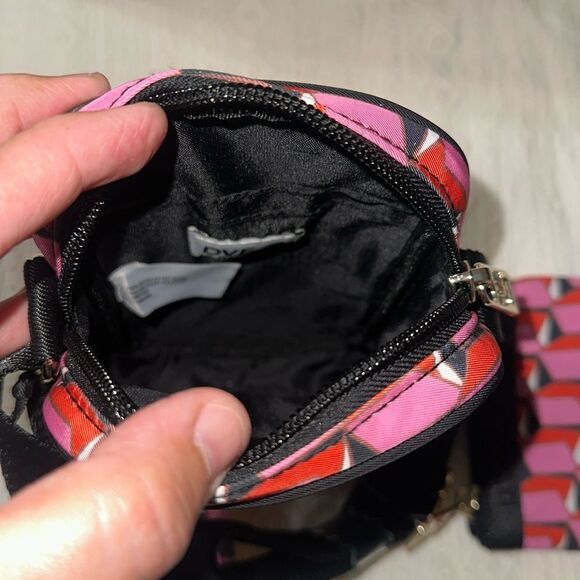 DVF x Target Black Pink Red White Geo Print Nylon Small Crossbody Wallet Set - Picture 7 of 14